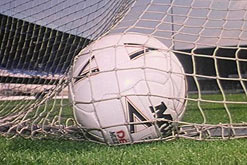 Football in a net