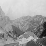 Another world... peacetime Italy, July 1935. In this mountain refuge,  7,000 feet up in the Dolomites, a group of friendly German climbers introduced me to Minna, the Danish girl who  became my wife in 1937. In December 1945 I was returning to her.