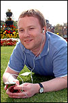 Man listening to mp3 player