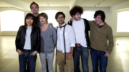 School Of Saatchi artists: (L-R) Suki Chan, Matt Clark, Eugenie Scrase, Saad Qureshi, Ben Lowe and Samuel  Zealey