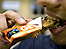 Fairtrade granola bar being eaten