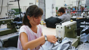 Woman sewing