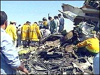 destroços do avião