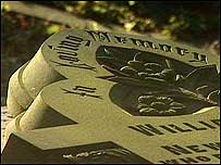 Fallen headstone