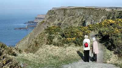The cliff path between the Causeway and Dunseverick Castle.  Photo by Brian Willis.