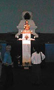 The Buddha creates an air of serenity 