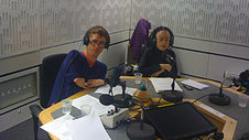 Mat Fraser and Liz Carr during the Ouch Christmas Lunch Show