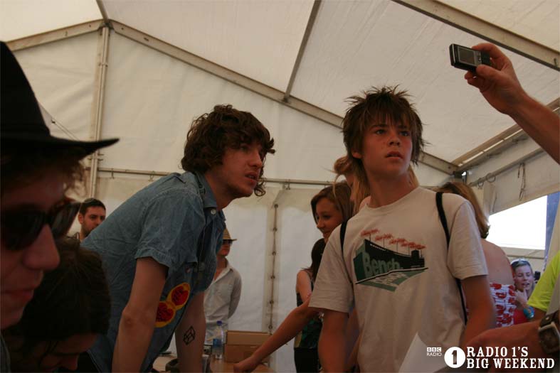 The Kooks in the signing tent