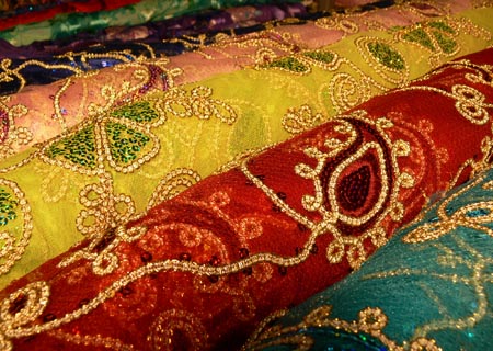 Rolls of fabric