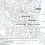 Target map dating from Aberdeen's biggest air raid, 21 April 1943.  Bombers came from Denmark and south-west Norway.  No advance warning was given through Enigma codebreaking.  Dozens killed, many injured.