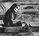 Image of 'death', in a rowing boat