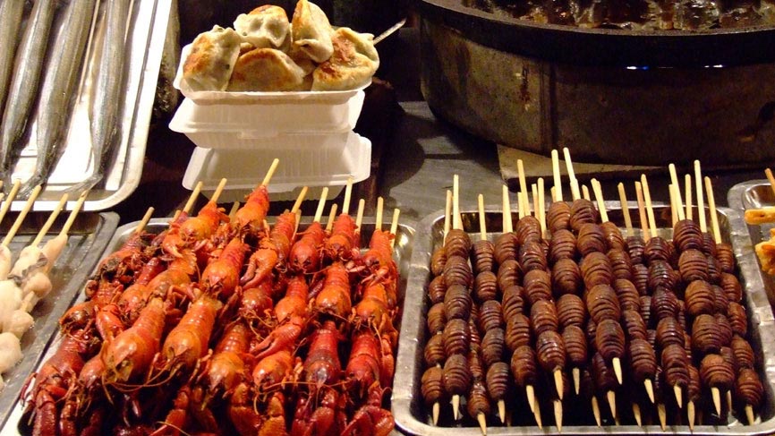 Various kebabs.