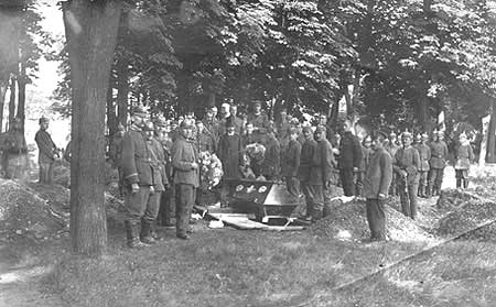 Allied soldier funeral in German POW camp
