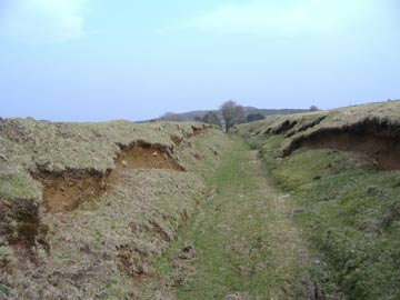 The remains of a leat on Bodmin Moor