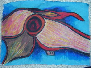 Oil pastel skull