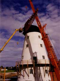 One sail up