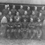 Bomb Disposal Squad Section 143, outside Came Down Golf Club, Dorchester.   Unexploded bomb on the left taken from the doorway of the National Westminster Bank, Bridport.    Bomb on the right from Swanage.  I am third from the right in the middle row of photo.