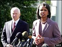 ABD Savunma Bakanı Robert Gates ve Dışişleri Bakanı Condoleezza Rice