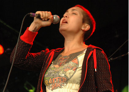 Performers on Sunday at the Cambridge Folk Festival 2005