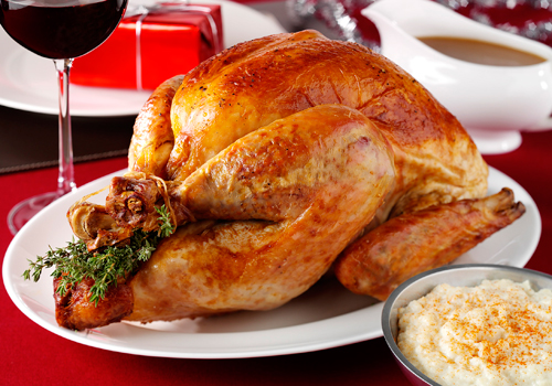 Sophie Grigson's traditional roast turkey with bread sauce.