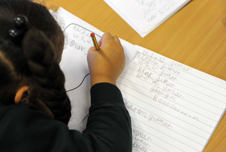 A child writing