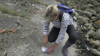 Nicola White searching for messages in bottles