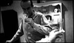 After a hard days work Jean-Manuel Jacquinot, French oenologist has overseen the current season’s first press and subsequently tastes a previous vintage.