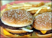 Burger and chips