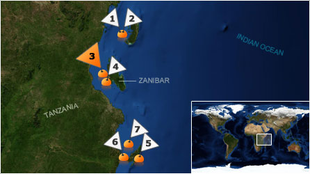 Dive map - Indian Ocean - coastal waters - Site 3