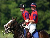 Prince William and the Prince of Wales  playing polo at Cirencester 