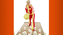 Sarah-Jane goes 10-pin bowling