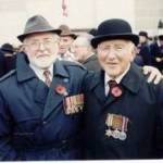All is forgiven Mick!              Mick (on right) and Ron at AJEX Parade, Whitehall, November 1992