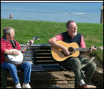 Two men on a bench