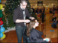 Getting a haircut