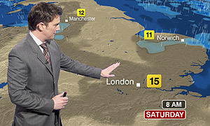 Presenter Alex Deakin with the new graphics