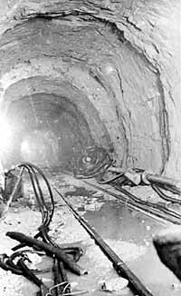 View inside the Binnian Tunnel around 1950