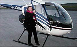 Barbara and a helicopter