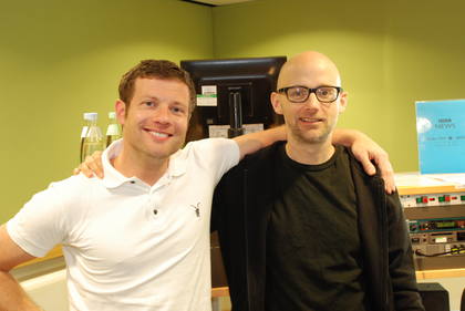 Dermot and worldwide electronic superstar Moby.