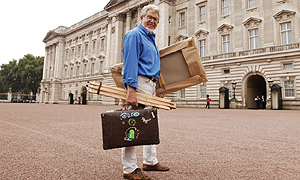 Rolf Harris outside Buckingham Palace