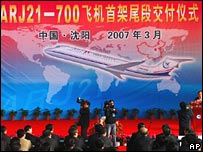AVIC đưa ra loại máy bay ARJ-21 vào tuần trước
