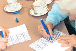 women playing bingo