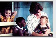 Sister, Marguerite, Kageha  and Jeremy with  their mother, Theresa