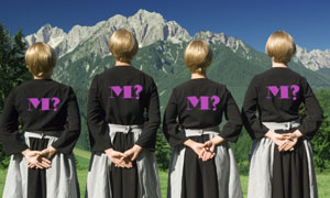 Four Maria's with question marks on their backs