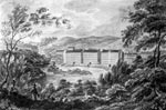 Early Watercolour of New Lanark by Robert Scott, c1800