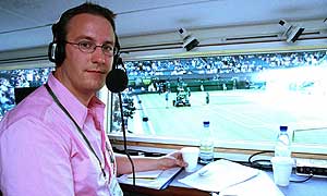 Five Live's Jonathan Overend at Wimbledon