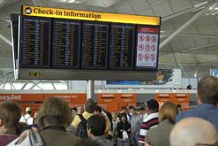 Departure Board at Stansted Airport