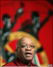 South African President Jacob Zuma speaking at the opening of the 10th Congress of South African Trade Unions in Johannesburg  2009 (afp/getty)