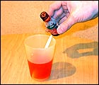Picture: Pouring the food colouring into the water