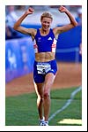 Stephanie Cook celebrates