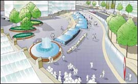 Artist's impression of the view from the station